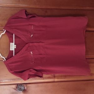 EUC Womens Wishful Park pink top with gold zippers size XL